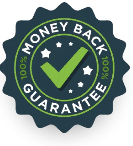 100% money back guarantee badge